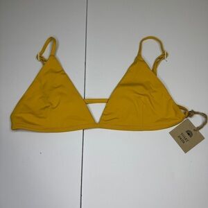 Toast Swim Triangle Bikini Top XL Yellow | Sustainable Swimwear NWT